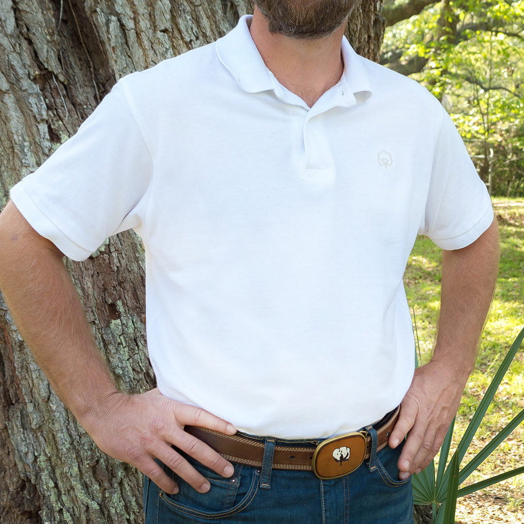 Men's Cotton White Gold Polo