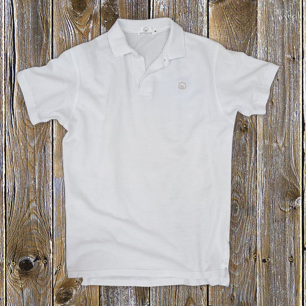Men's Cotton White Gold Polo
